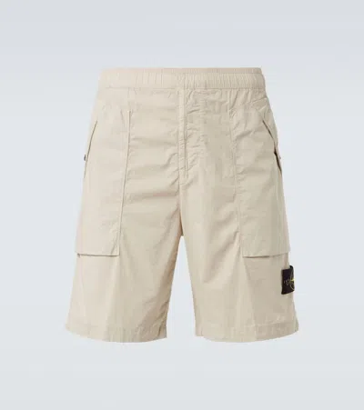Stone Island Cargo Bermuda Shorts In Beige
