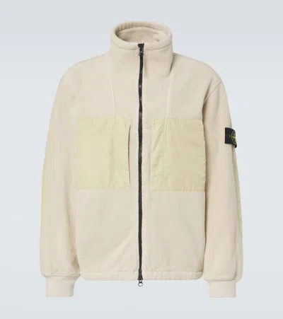 STONE ISLAND COMPASS COTTON-BLEND FLEECE JACKET