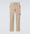 Stone Island Compass Cotton-blend Twill Pants In Nude