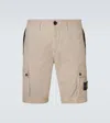 Stone Island Desert Organic Cotton Twill Cargo Bermuda Shorts In Brown
