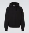Stone Island Compass Cotton Hoodie In Black