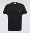 Stone Island Slim Fit Cotton Jersey T-shirt With Compass Patch In Black
