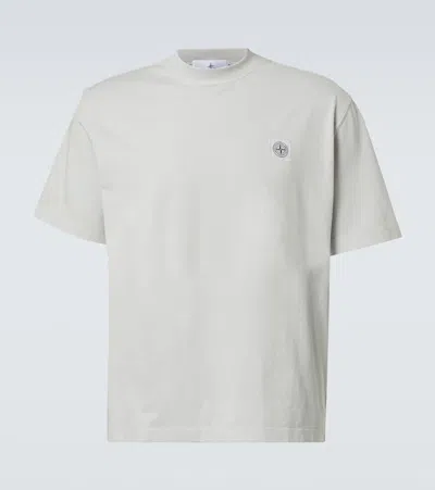 Stone Island T-shirt Compass Aus Baumwoll-jersey In Grau