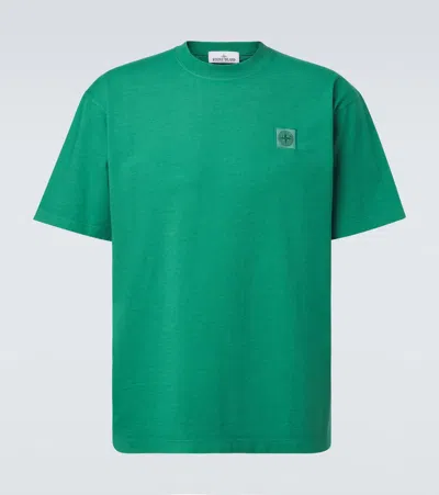 Stone Island Slim-fit T-shirt With Compass Patch In Green