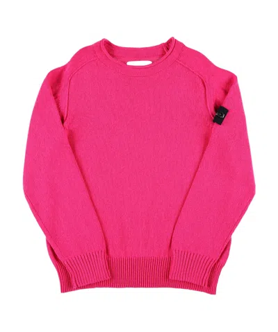 Stone Island Compass Cotton Jumper In Pink