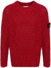 Stone Island Compass Cotton Jumper In Red