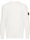 Stone Island Wool Blend Sweatshirt With Iconic Logo Patch And Timeless Design In White