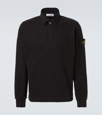 Stone Island Compass Cotton Polo Shirt In Brown