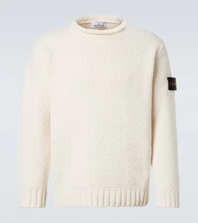 Stone Island Compass Cotton Sweater In Gray