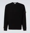 Stone Island Compass-badge Cotton Sweatshirt In Black