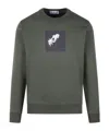 Stone Island Compass Cotton Sweatshirt In Green