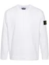 Stone Island Wool Blend Sweatshirt With Iconic Logo Patch And Timeless Design In White