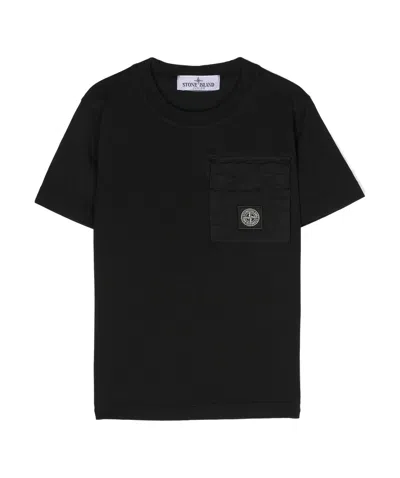 Stone Island Compass Cotton T-shirt In Black
