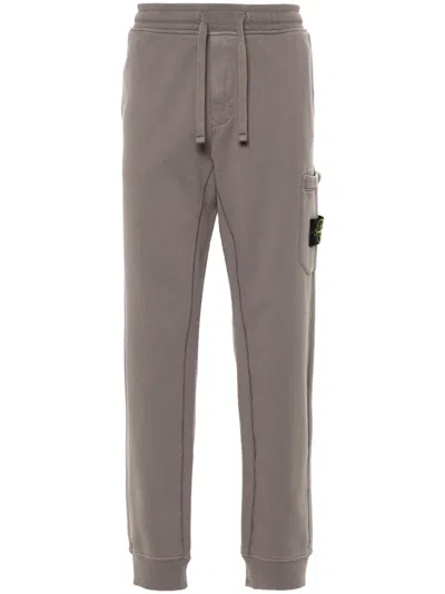 Stone Island Compass Cotton Track Pants In Grey
