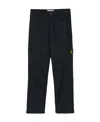 Stone Island Compass Decal Casual Pants In Blue