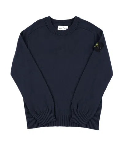 Stone Island Compass-detachable Badge Jumper In Blue