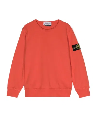 Stone Island Compass-detachable Badge Sweatshirt In Red