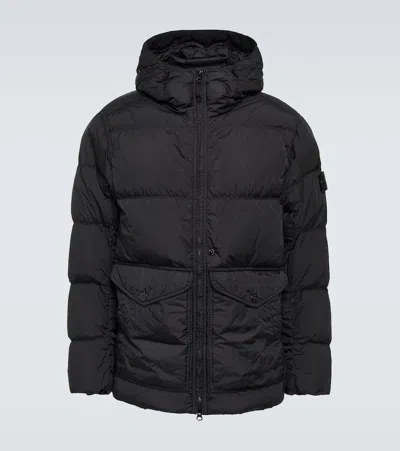 Stone Island Compass Down Jacket In Black
