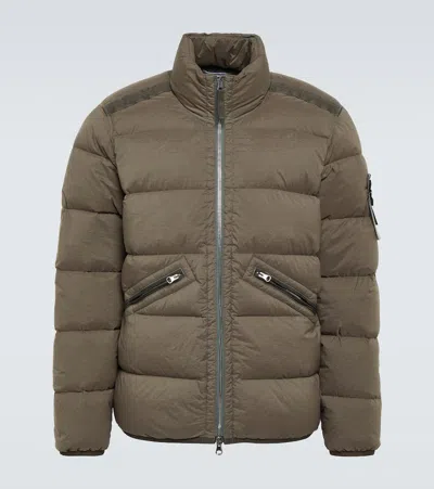 Stone Island Compass Down Jacket In Brown