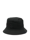 Stone Island Compass-embroidered Bucket Hat In Black