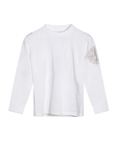Stone Island Compass-embroidered T-shirt In White