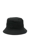 Stone Island Compass-embroidered Bucket Hat In Black