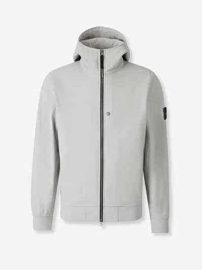 Stone Island Compass Hooded Jacket In Gray