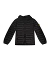 Stone Island Compass Hooded Puffer Jacket In Black