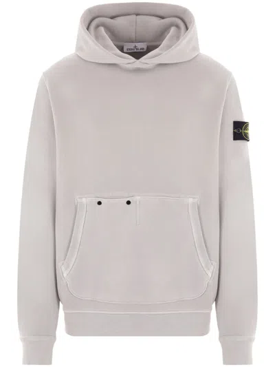 Stone Island Compass Hoodie In Grey