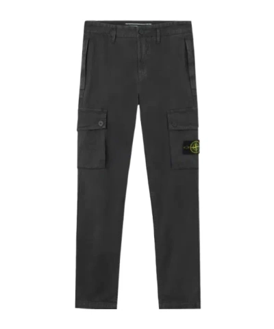 Stone Island Compass Label Regular Fit Trousers In Black