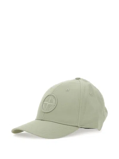Stone Island Compass Logo Baseball Cap In Green