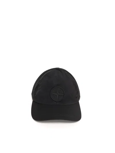 Stone Island Compass Logo Cap In Black