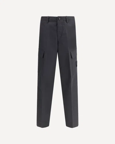 Stone Island Compass Logo Cargo Pants In Gray