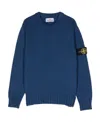 Stone Island Compass-logo Cotton-blend Jumper In Blue