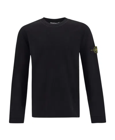 Stone Island Compass-logo Cotton T-shirt In Blue