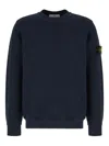 Stone Island Crew Neck Logo Badge Sweatshirt In Blue