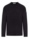Stone Island Compass Logo Crew-neck Sweatshirt In Black