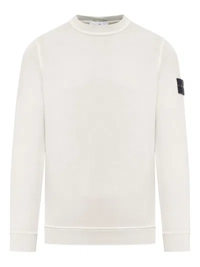Stone Island Compass Logo Crew-neck Sweatshirt In Neutral