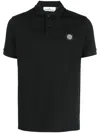 Stone Island Black Piquet Polo Shirt In Black