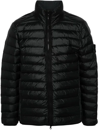 Stone Island Compass-logo Padded Jacket In Schwarz