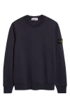 Stone Island Vanisé Brushed Heavy Cotton Sweatshirt In Blue