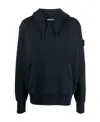 Stone Island Compass-motif Drawstring Cotton Hoodie In Blue