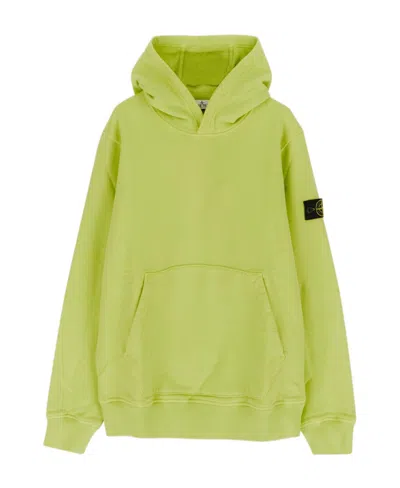 Stone Island Compass Logo-patch Cotton Sweatshirt In Yellow