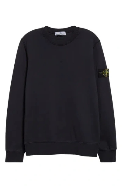 STONE ISLAND STONE ISLAND COMPASS LOGO PATCH FLEECE SWEATSHIRT