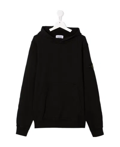 Stone Island Compass Logo-patch Hoodie In Black