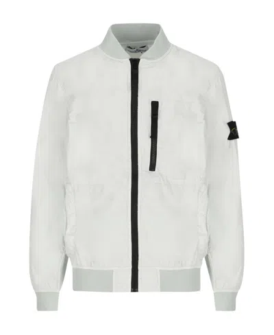 Stone Island Compass-logo Patch Jacket In Gray