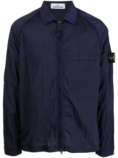 Stone Island Compass Logo-patch Lightweight Jacket In Purple