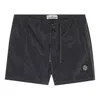 Stone Island Logo-patch Detail Swim Shorts In Black