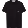Stone Island Compass Logo Patch Organic Cotton Pocket T-shirt In Black