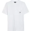 Stone Island Compass Logo Patch Organic Cotton Pocket T-shirt In White